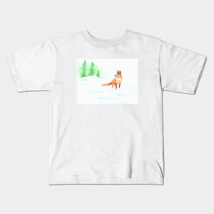 Fox in snow Kids T-Shirt
